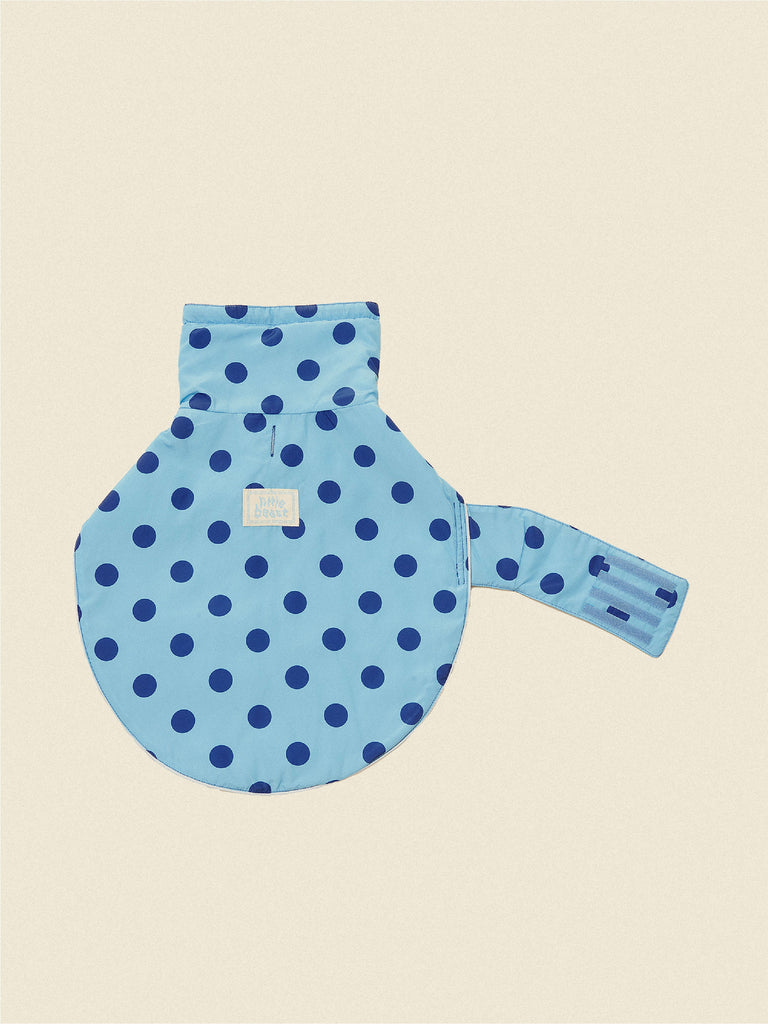 Little Beast Dog Parka Blue Polka Dots Rain Jacket