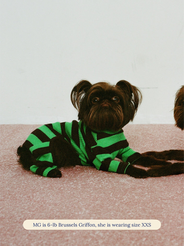Little Beast Dog Stripe Onesie Earth Onesie