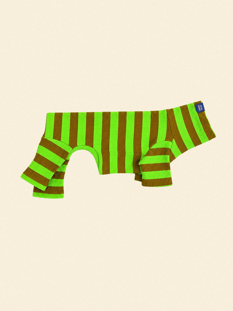 Little Beast Dog Stripe Onesie Light Green Olive / XXS Fresh Grass Onesie