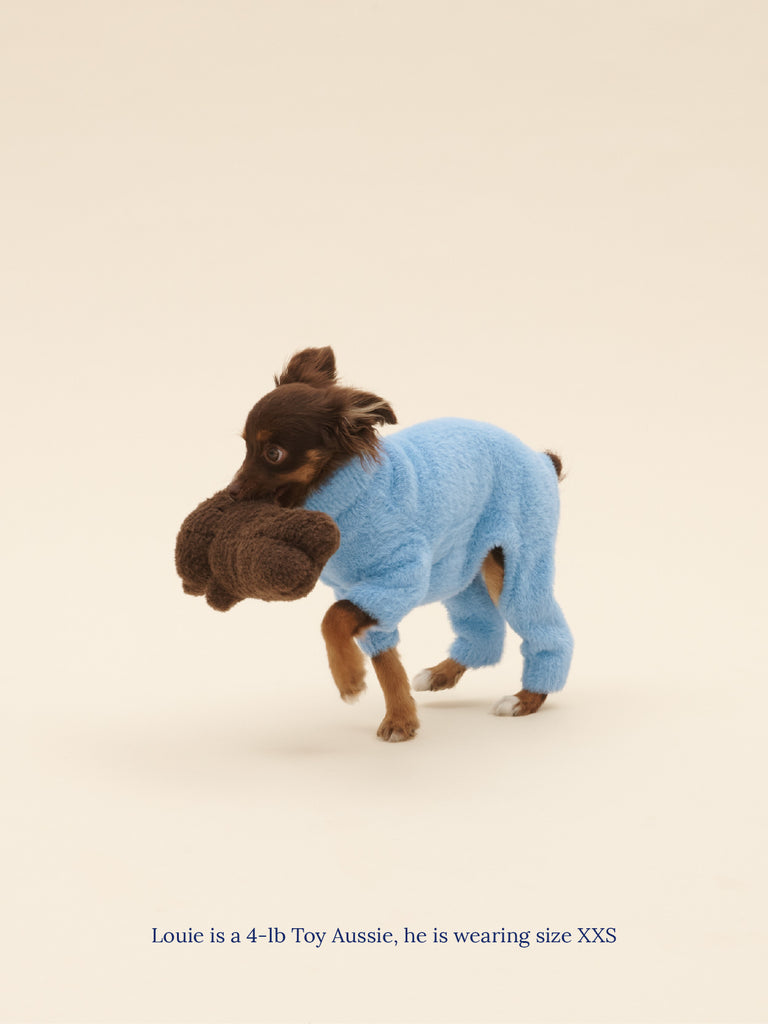 Little Beast Dog Sweater Knit Onesie - Blue