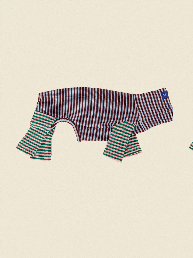 Little Beast Dog Onesie Mixed Blue & Brown Onesie - FW25