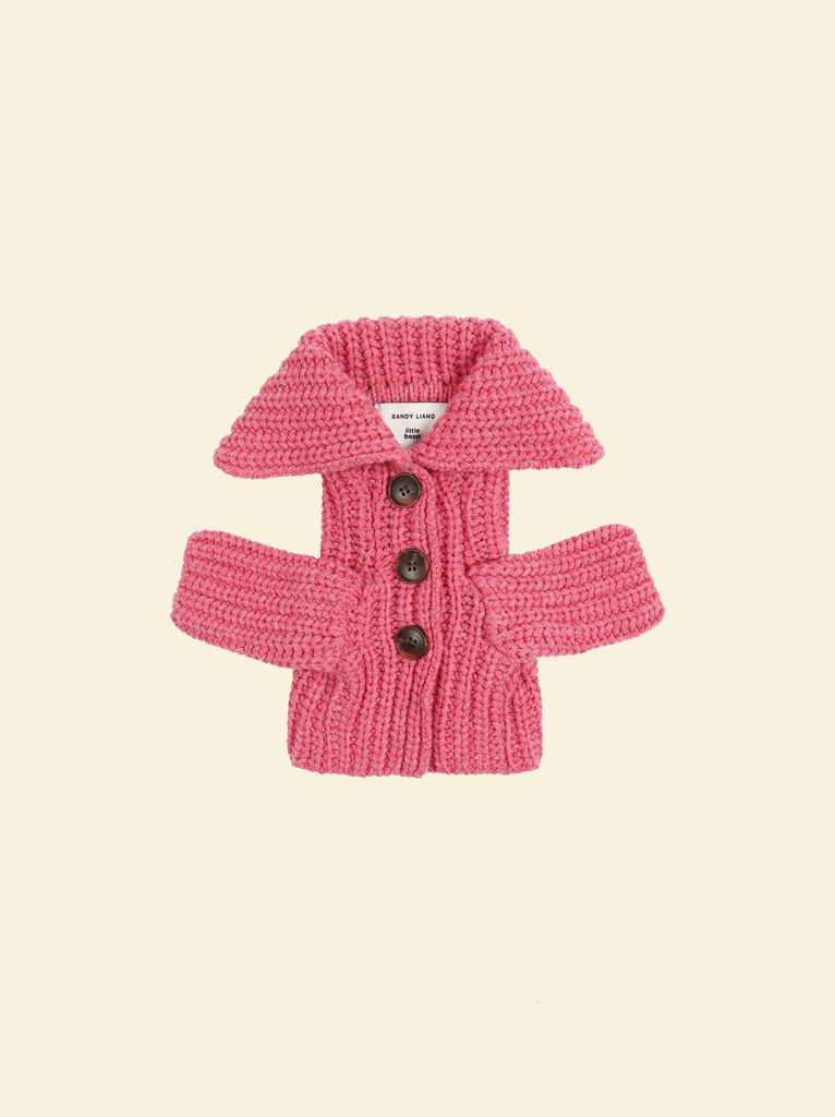 Little Beast Dog Sweater Mulled Cardigan in Carnation - SANDY LIANG X LITTLE BEAST