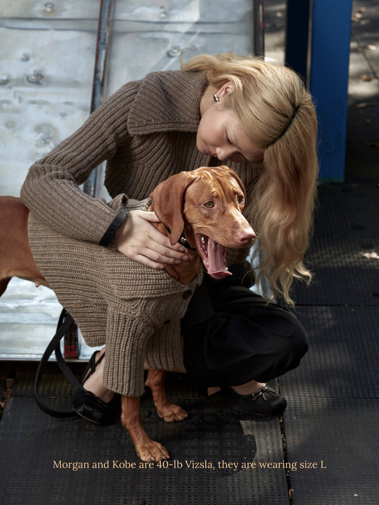 Little Beast Dog Sweater Mulled Cardigan in Hojicha - SANDY LIANG X LITTLE BEAST