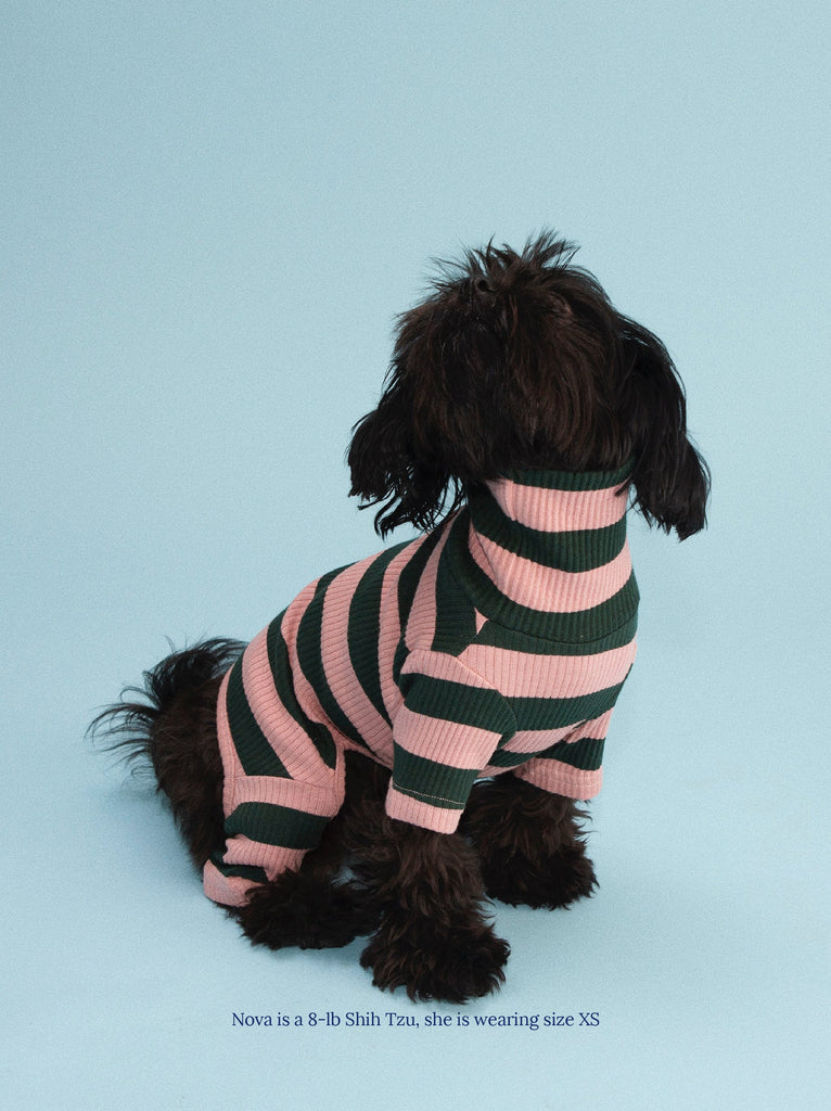 Little Beast Dog Stripe Onesie Pink Elephant Onesie