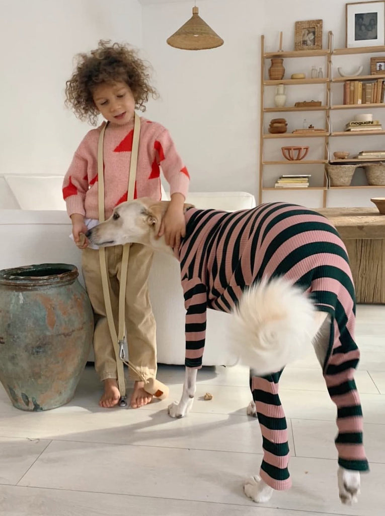 Little Beast Dog Stripe Onesie Pink Elephant Onesie