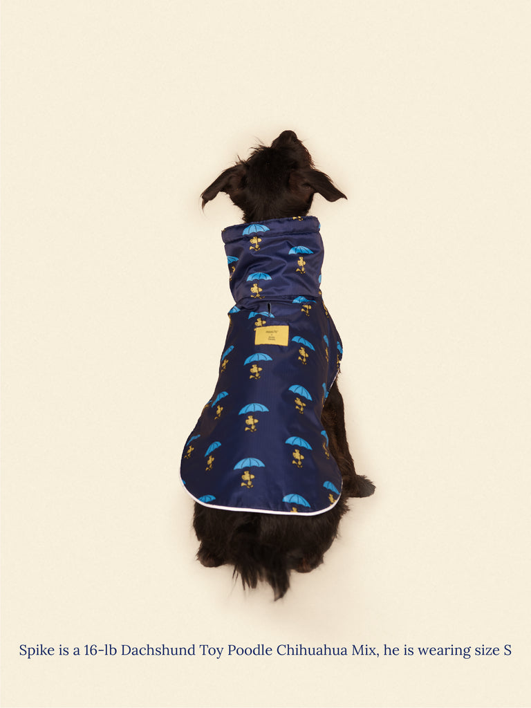 Little Beast Dog Raincoat Snoopy and Woodstock Raincoat - Navy