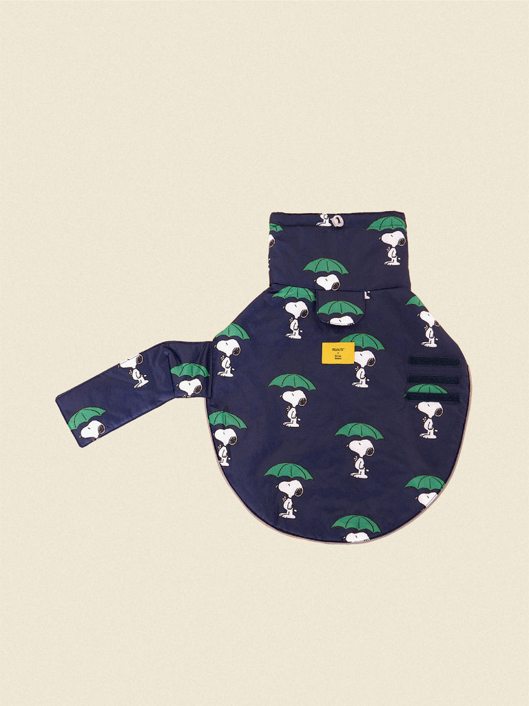 Little Beast Dog Raincoat Snoopy and Woodstock Raincoat - Navy