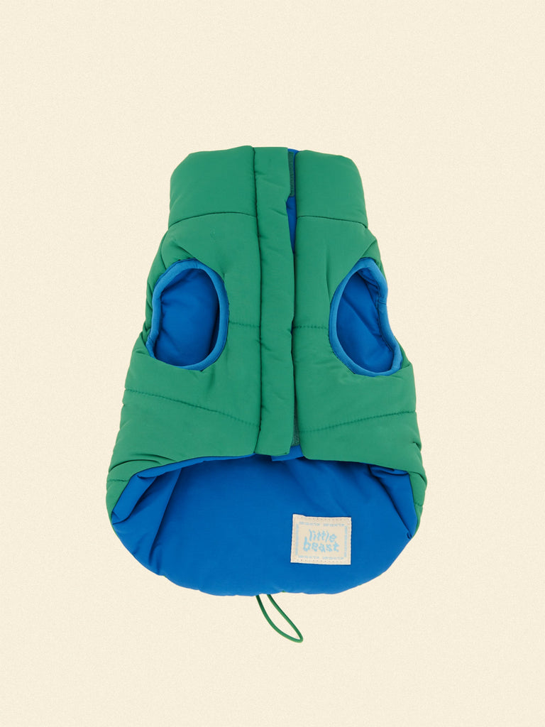 Little Beast Dog Parka The Super Duper Puffer Jacket - Green & Blue