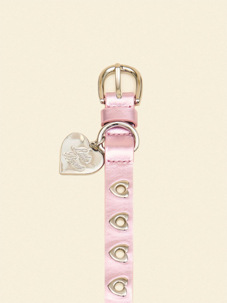 Little Beast Dog Collar You Mean The World To Me Collar - Metallic Pink