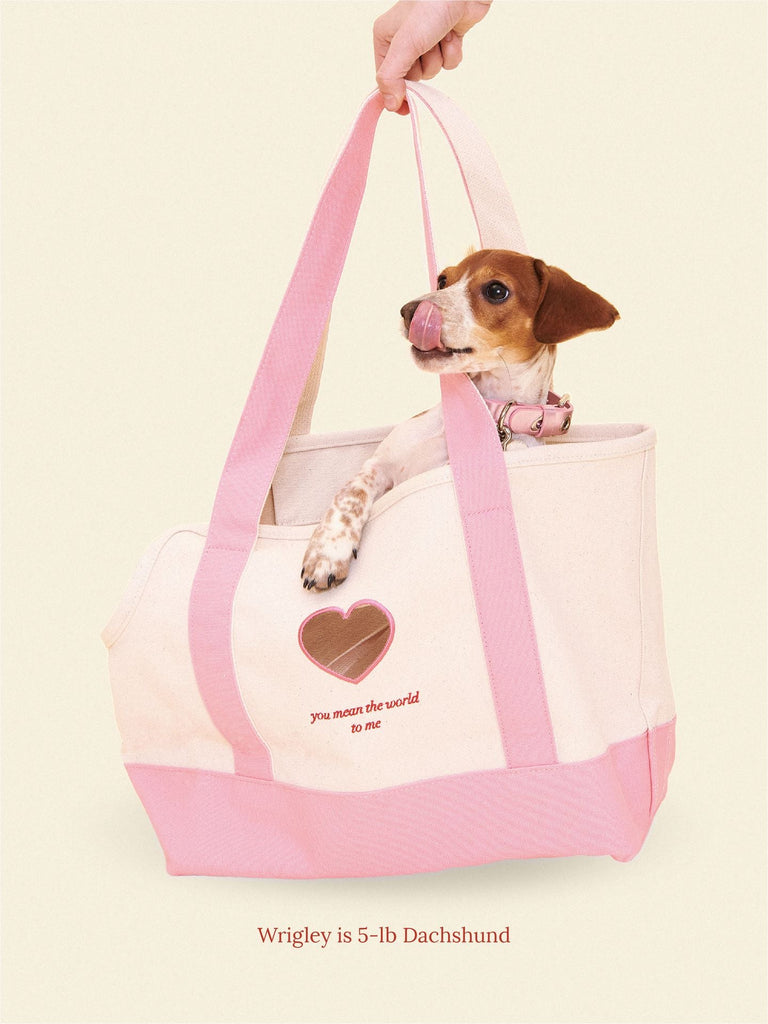 Little Beast Dog Carrier OS You Mean The World To Me Tote - Pink